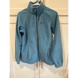 Columbia women’s zippered jacket fleece winter small blue casual outdoor